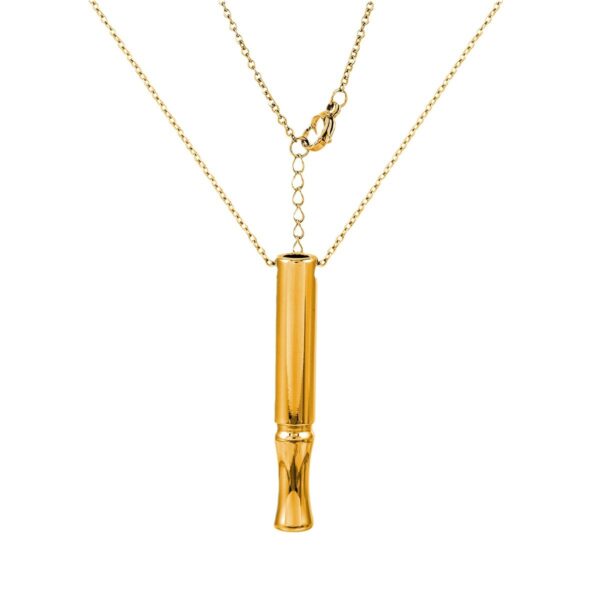 Stainless Steel Yoga Meditation Whistle Necklace Titanium Steel Mindfulness Breathing Adjustment Pressure Relief Tube Jewelry - Image 5