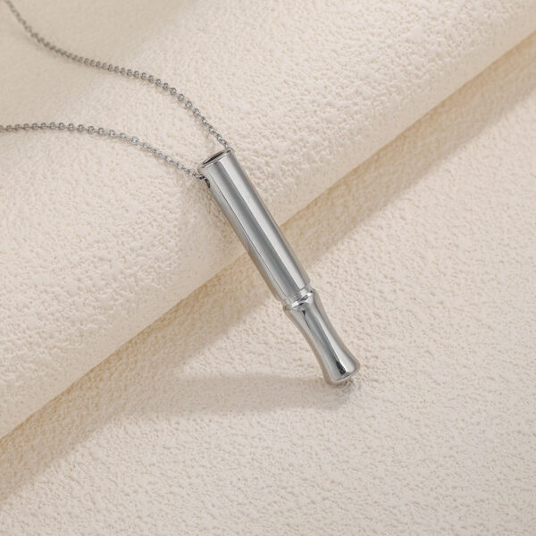 Stainless Steel Yoga Meditation Whistle Necklace Titanium Steel Mindfulness Breathing Adjustment Pressure Relief Tube Jewelry - Image 2