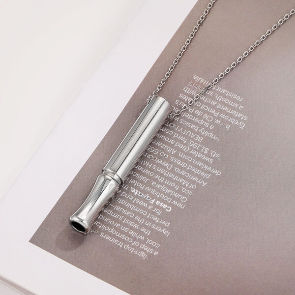 Stainless Steel Yoga Meditation Whistle Necklace Titanium Steel Mindfulness Breathing Adjustment Pressure Relief Tube Jewelry - Image 4